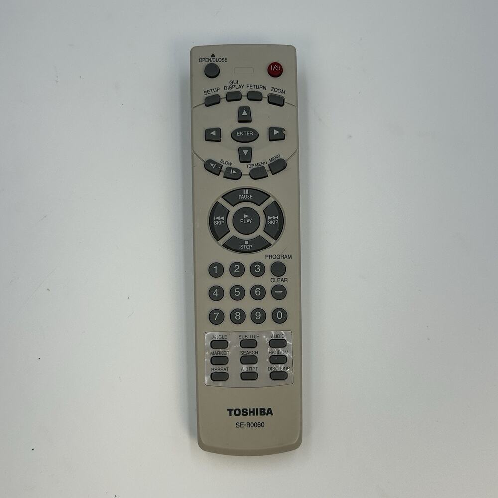 Toshiba SE-R0060 OEM Original DVD Player Replacement Remote Control - TESTED